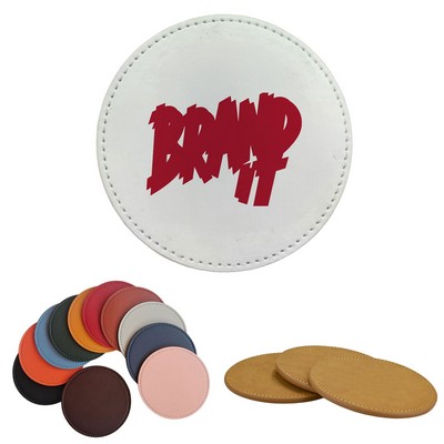 Custom PU Leather Round Coaster