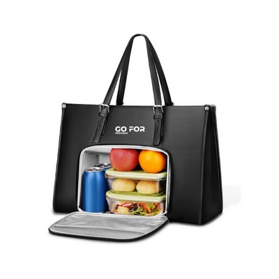 Laptop Tote Bag with Insulated Lunch Compartment