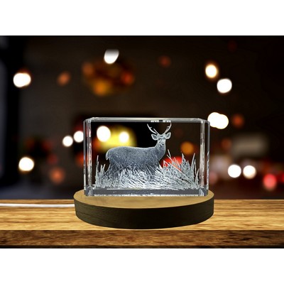 Hog Deer Crystal Trophy Sculpture - Recognition Award for Wildlife Enthusiasts