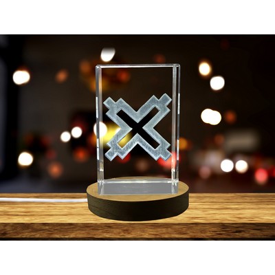 Aban 3D Engraved Crystal Trophy Award w/LED Base & Gift Box