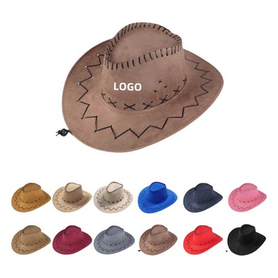 Faux Suede Western Cowboy Hat