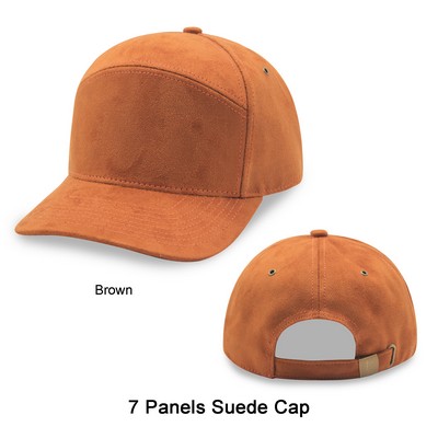 Stylish Structured 7 Panel Suede Cap w/Smooth Brushed Finishes