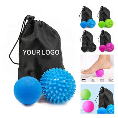 Two Piece Therapy Massage Ball Set With Storage Bag