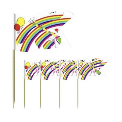 Custom Toothpick Flags 2-Ply Paper Food Picks for Events and Branding