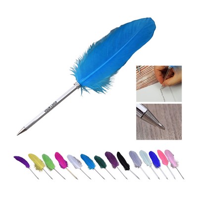 Feather Quill Ballpoint Pen Decorative Writing Gift