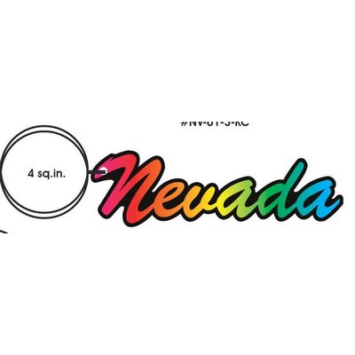 Nevada Key Chain w/Clear Mirrored Back (4 Square Inch)