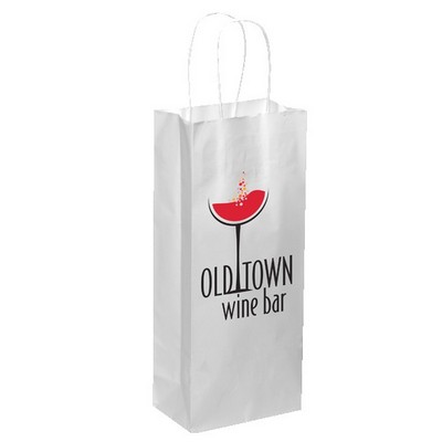Full Color 1-Sided White Handle Shopper Bag (5.5" X 13" X 3.25")