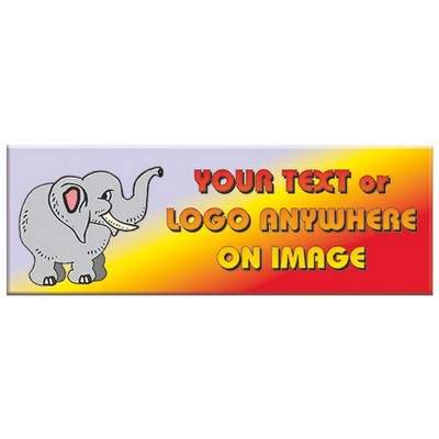 Elephant Panoramic Metal Photo Magnet (1.625"x4.625")