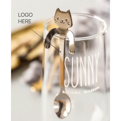 Cute Cat Shape Stainless Steel Dessert Spoon Coffee spoon