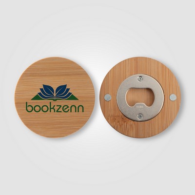 Bamboo Magnetic Bottle Opener - Full-Color Inkjet