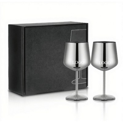 Stainless Steel High-End Wine Glass Set