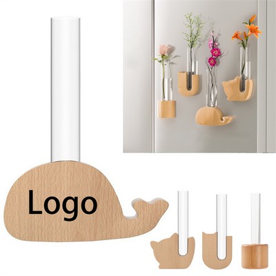 Solid Wood Flower-raising Magnetic Refrigerator Magnet