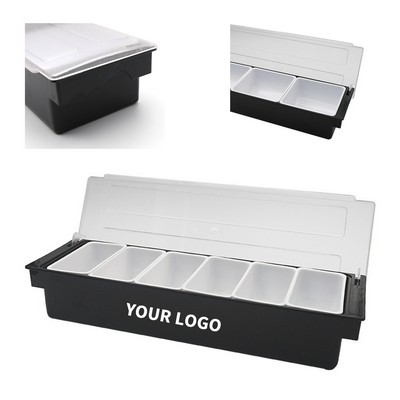 Six Compartment Salad Tray With Removable Inserts 19.6"