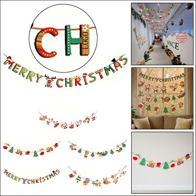 Cartoon Christmas Paper Hanging Banner