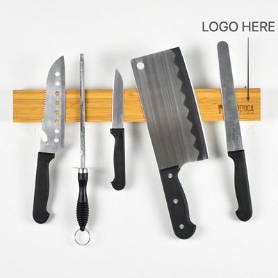 Bamboo Magnetic Knife Holder Wall Mount Kitchen Organizer
