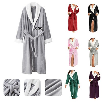 Flannel Long Bathrobe