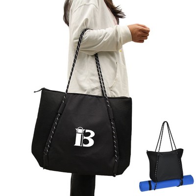 Adjustable Handle Outdoor Polyester Mesh Tote Bag
