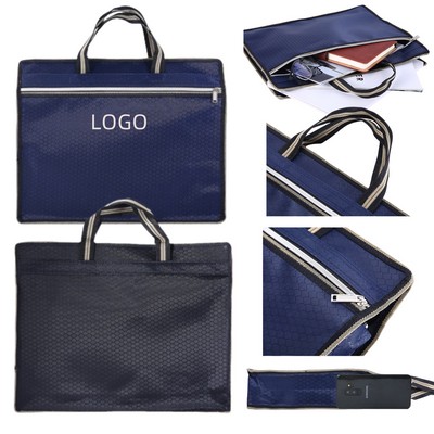 Oxford Fabric Zippered Document Tote Bag