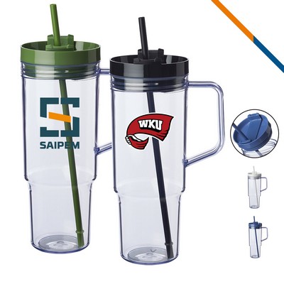 Katy Plastic Tumbler With Handle - 40 OZ.