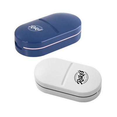 Portable Tablet Cutter Pill Case with Stainless Steel Blade