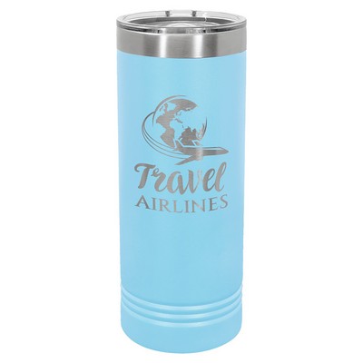 Polar Camel 22 oz. Light Blue Skinny Tumbler with Slider Lid