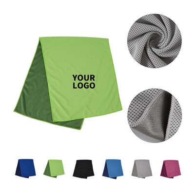 Polyester Cooling Sport Towel 31.5" x 11.8" Breathable Moisture Absorbent
