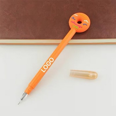 Cute cartoon donut small fresh gel pen Candy color 0.38mm black pen