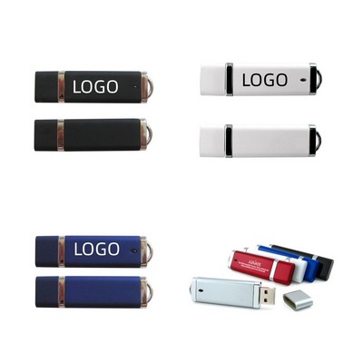 Silver Trim Plastic USB Drive