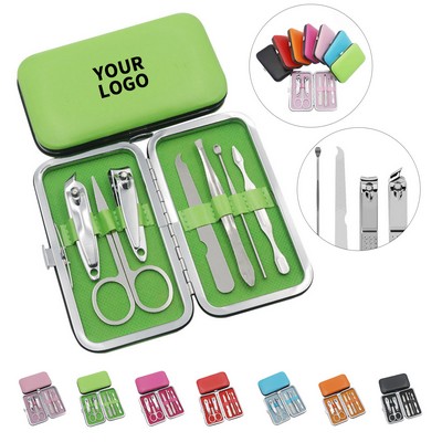 Seven Piece Manicure And Pedicure Set With Carbon Steel Tools