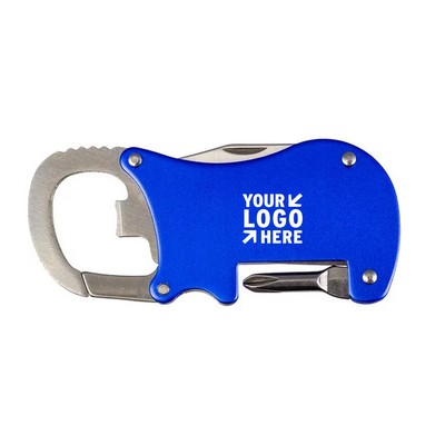 Bottle Opener Carabiner with Screwdriver and Knife