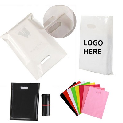 13.8" x 9.8" Die-Cut Handled Plastic Bag