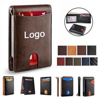 Genuine Leather RFID Blocking Bifold Minimalist Slim Wallet