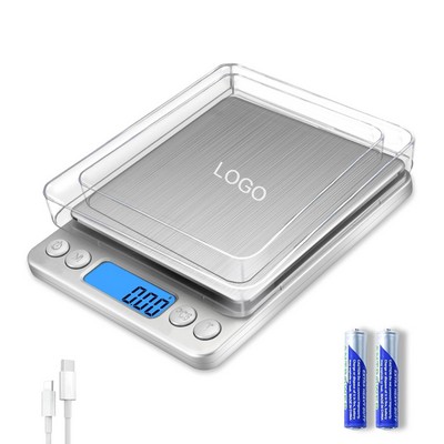 Digital Gram Scale 500g 0.01g Food Scale High Precision Kitchen Scale with Back-Lit LCD Display