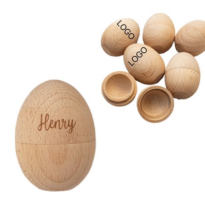 Carved Wooden Eggshell