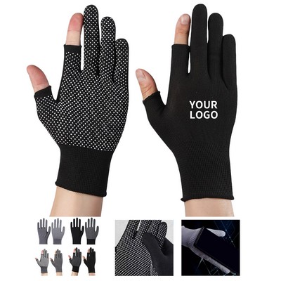 Nylon Half Finger Work Glove Pair