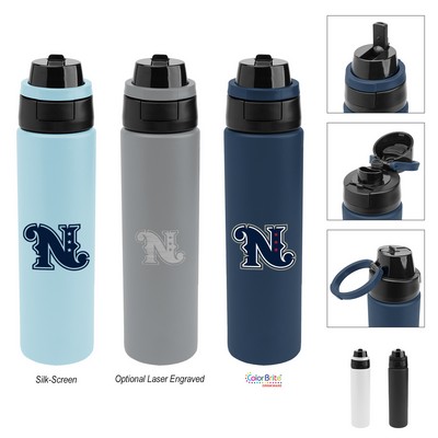 32 Oz. Pop Sip & Chug Recycled Single Wall Stainless Steel Bottle