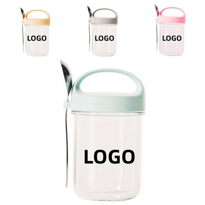CustomizablebSpoon Lid Design Glass Yogurt Oat Cup
