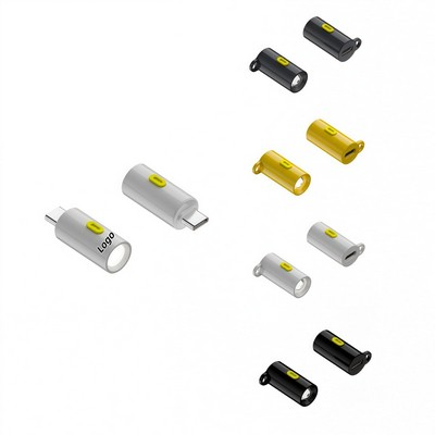 Type-C Portable Mini Flashlight with Built-In Power Bank for Outdoor and Emergency Use