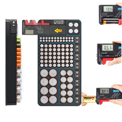 Battery Organizer Storage Case No Lid Snap Portable Tester