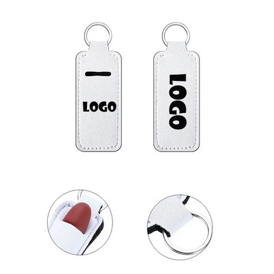 Custom Neoprene Lip Balm Sleeve with Key Ring