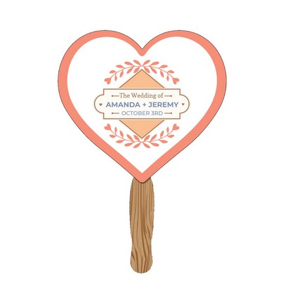 Hand Held Paper Fan - Heart