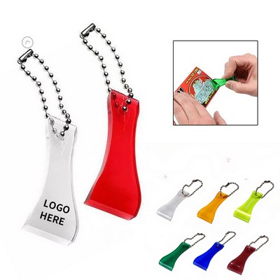 Curved Scratching Tool for Lotteries