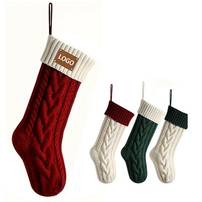 Color-blocked Knit Christmas stockings
