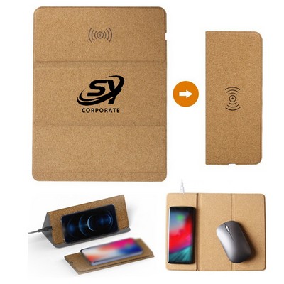 3-in-1 Foldable Wireless Charger Stand Mouse Pad