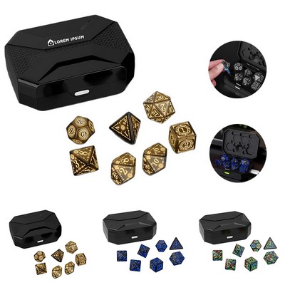 Rechargeable LED Polyhedral Dice Set