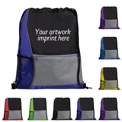 Color Block Drawstring Sports Bag