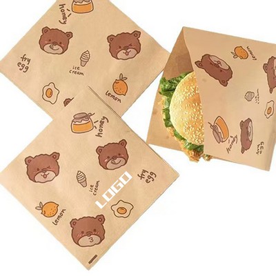 8.6" x 8.6" Food-Safe Grease-Resistant Paper Sheets