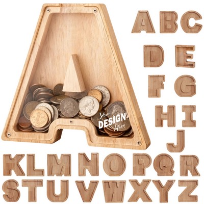 Wooden Letter Piggy Bank