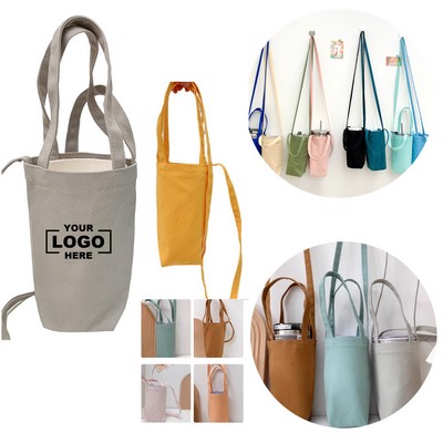 Portable Canvas Coffee Cup Bottle Sleeve