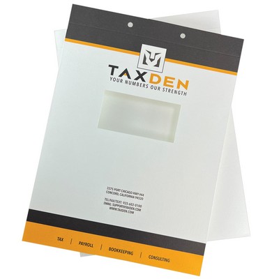 Letter Size 2 Piece Cover with Top Slits for Fasteners (9" x 11-1/4") Printed with Two Spot Colors